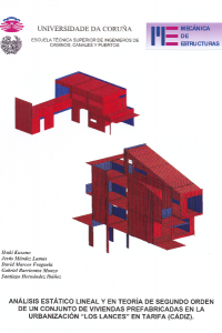 Análisis estático lineal y en teoría de segundo orden de un conjunto de viviendas prefabricadas en la urbanización "Los lances" en Tarifa (Cádiz)